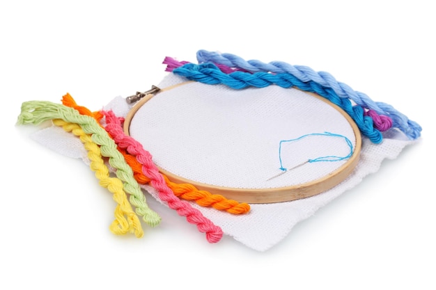 Klatka do haftu na pastelowym tle